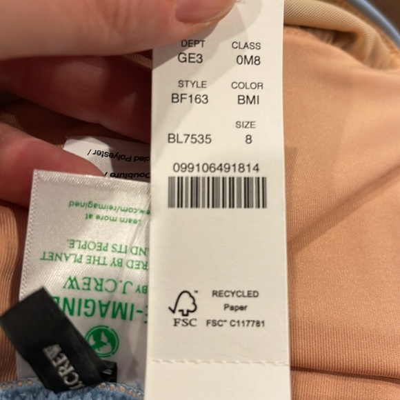 J.Crew V-neck One-Piece Bathing Suit NWT Light Blue Size 8 - Picture 11 of 11